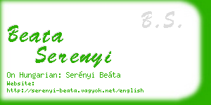 beata serenyi business card